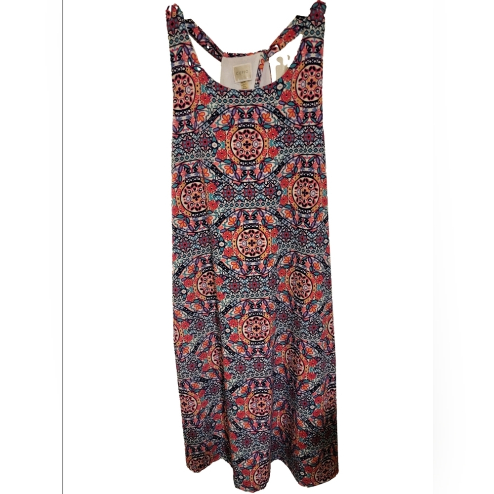 Cupid Colorful Sundress - Kaleidoscope Asymmetrical Dress with Racerback, Size M